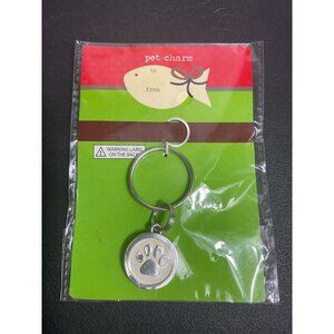 Pet Charm Paw Print Keychain For Pet Collars Or Accessories